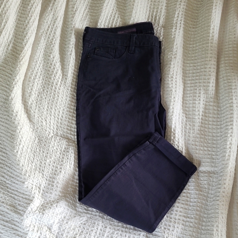 NYDJ NAVY RACHEL ROLL CUFF ANKLE PANTS SZ 16
